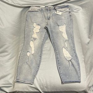 Judy Blue Jeans Boyfriend Mid Rise light blue NWT 22W